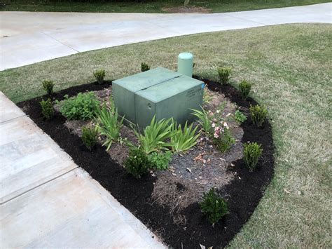 electrical box landscaping|landscaping around utility boxes.